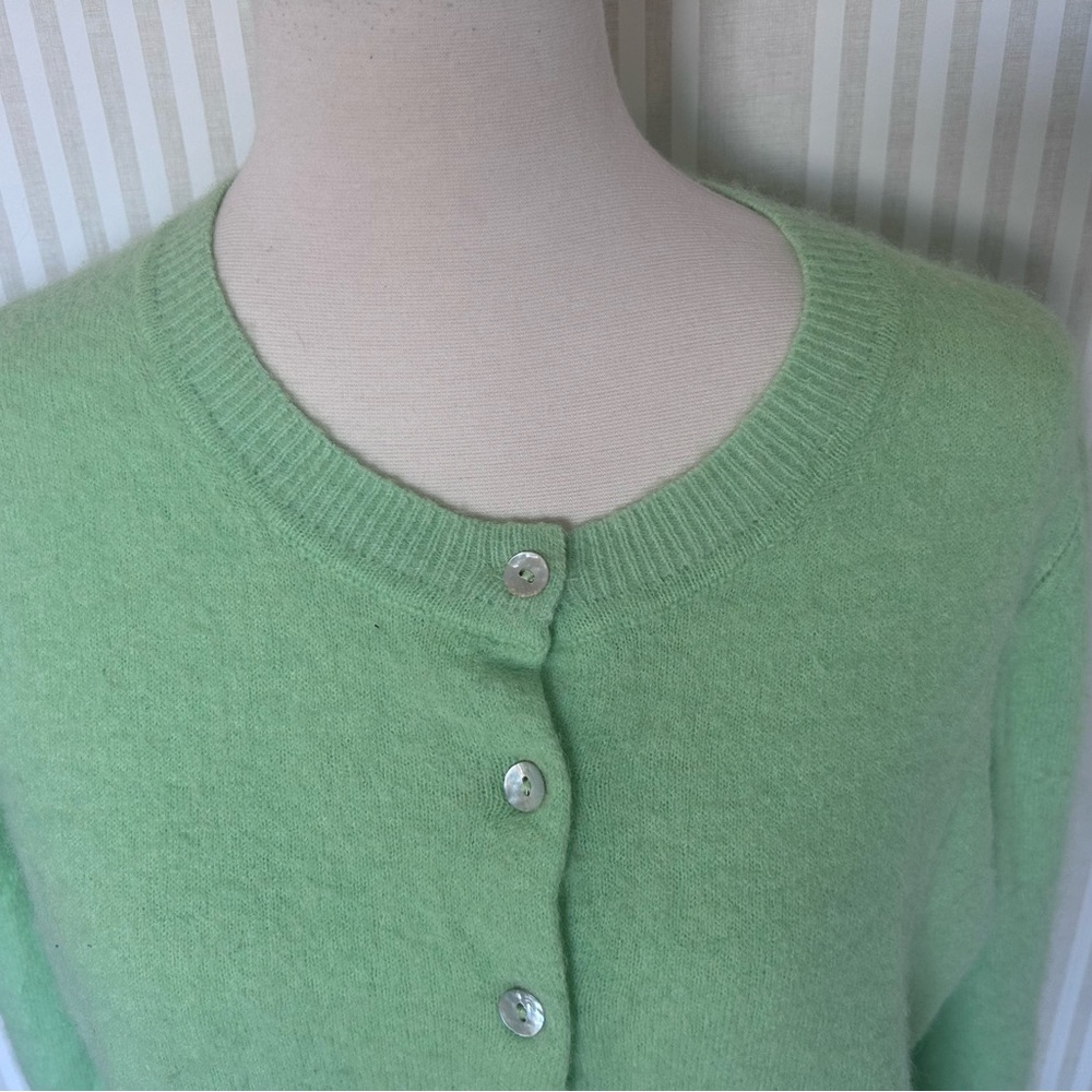 ME+EM Responsible Alpaca Wool Crop Cardigan Green Women’s Size Large - Picture 9 of 11